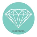 Diamond logo, illustration on blue background, vector file Royalty Free Stock Photo