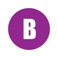 Letter B logo symbol in purple circle.