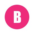 Letter B logo symbol in pink circle. Royalty Free Stock Photo