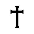 Christian cross. Jesus Christ crucifix, different shapes of crosses religious silhouette signs Royalty Free Stock Photo