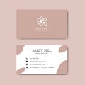 Modern minimalist beauty Vector business card template set. Royalty Free Stock Photo