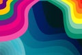 Abstract background with spectrums of vibrant colors in curvy shapes.