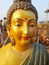 Lord Buddha with half eyes , made off a caly , sailing at handicraft trade fair calcutta.