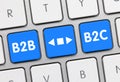 B2B-B2C - Inscription on Blue Keyboard Key