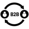 b2b icon. business enterprise sign. marketing company symbol. partnership teamwork logo. flat style