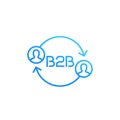 B2b logo, vector icon on white Royalty Free Stock Photo