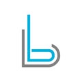 B, bb, bL initials line art geometric company logo