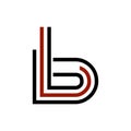 B, bbb, bbl, bld initials line art geometric company logo