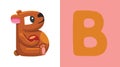 B is for Bear. Letter B. Bear, cute illustration. Animal alphabet.