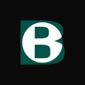 B bold letter mark logo vector illustration. White and green Concept design. Royalty Free Stock Photo
