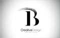 B Brush Stroke Letter Logo Design. Black Paint Logo Leters Icon.