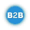 B2B business to business. Halftone round shape