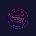 B2B, Business to business, linear icon Royalty Free Stock Photo