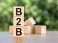 B2B , business to business marketing, business word on wooden cubes Royalty Free Stock Photo