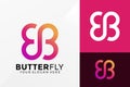 B Butterfly Logo Design, Brand Identity logos vector, modern logo, Logo Designs Vector Illustration Template Royalty Free Stock Photo