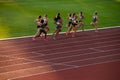 Spectacular Sunset Scene: Female Runners Engage in 800m Race with Poise in Enchanting Dusk