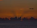 Cloud caravan in the messina waterway in italy Royalty Free Stock Photo