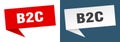 b2c banner. b2c speech bubble label set. Royalty Free Stock Photo