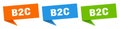 b2c banner. b2c speech bubble label set. Royalty Free Stock Photo