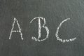 A, B, C on a blackboard Royalty Free Stock Photo