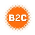 B2C business to consumer. Halftone round shape Royalty Free Stock Photo