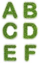 A,b,c,d,e,f made of green grass