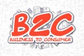 B2C - Doodle Red Word. Business Concept.