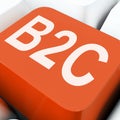B2c Key Means Business To Consumer Selling Or Buying