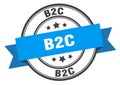 b2c label. b2c round band sign. Royalty Free Stock Photo