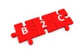 B2C puzzle conceptual