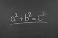 A2+b2=c2. Pythagorean theorem.