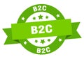 b2c round ribbon isolated label. b2c sign. Royalty Free Stock Photo
