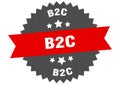 b2c sign. b2c circular band label. b2c sticker Royalty Free Stock Photo