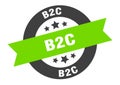 b2c sign. b2c round ribbon sticker. b2c Royalty Free Stock Photo