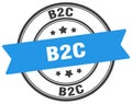 b2c stamp. b2c label on transparent background. round sign Royalty Free Stock Photo