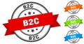 b2c stamp. round band sign set. label Royalty Free Stock Photo