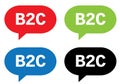 B2C text, on rectangle speech bubble sign. Royalty Free Stock Photo