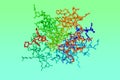 B-cell Lymphoma 2 (BCL-2) in complex with the orally active inhibitor S55746. Molecular model. Rendering based Royalty Free Stock Photo