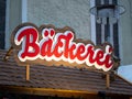 BÃ¤ckerei (Bakery) Sign on a House in Germany Royalty Free Stock Photo