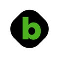 B company name initial letter monogram. b green icon