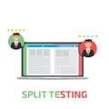 A-B comparison. Split testing. Concept with computer Royalty Free Stock Photo
