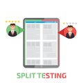 A-B comparison. Split testing. Concept with computer Royalty Free Stock Photo