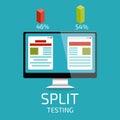 A-B comparison. Split testing. Concept with desktop computer Royalty Free Stock Photo