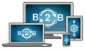 B2b concept on different devices Royalty Free Stock Photo
