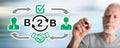 Man drawing b2b concept Royalty Free Stock Photo