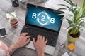 B2b concept on a laptop Royalty Free Stock Photo