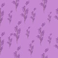 Seamless Vector Floral pattern design. Small flowers purple, for fabric, textile, gift wrapping, wall paper Royalty Free Stock Photo