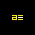 B E letter logo monochrome design.B E letter logo creative design Royalty Free Stock Photo