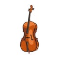 Hand drawn cello musical instrument