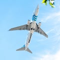 B737 of Egyptair on the way home out of Frankfurt /EDDF Royalty Free Stock Photo